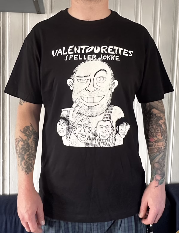 Valentourettes – T-skjorte – Speller Jokke (Svart/hvit)