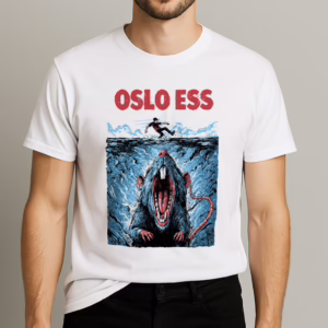 Oslo Ess - T-skjorte - Rottekjeft hvit (Jaws homage) - OBS! BLIR SENDT 13. NOVEMBER