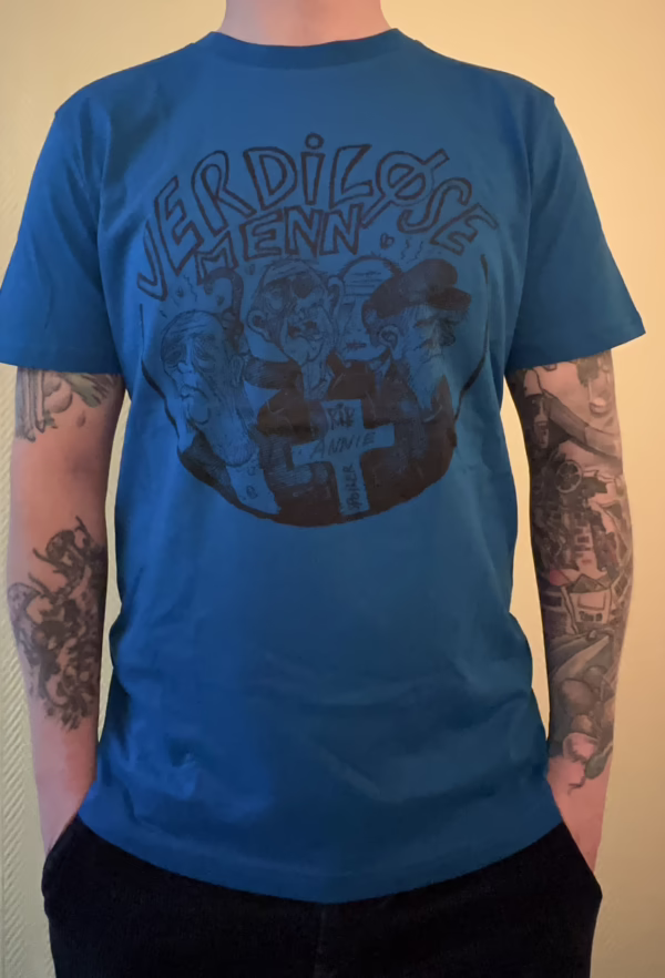 Verdiløse Menn - T-Skjorte Blå m/svart logo